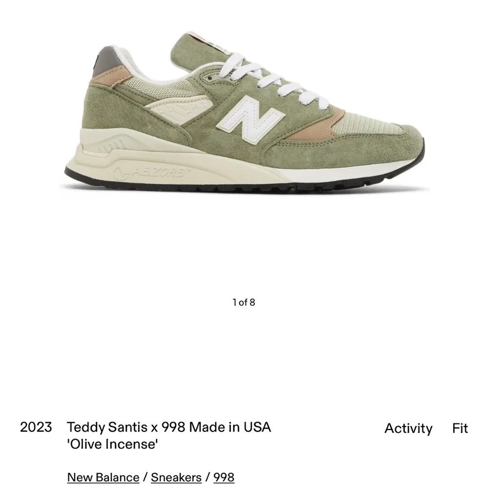 New Balance 998 Made in USA Olive Green Sneakers